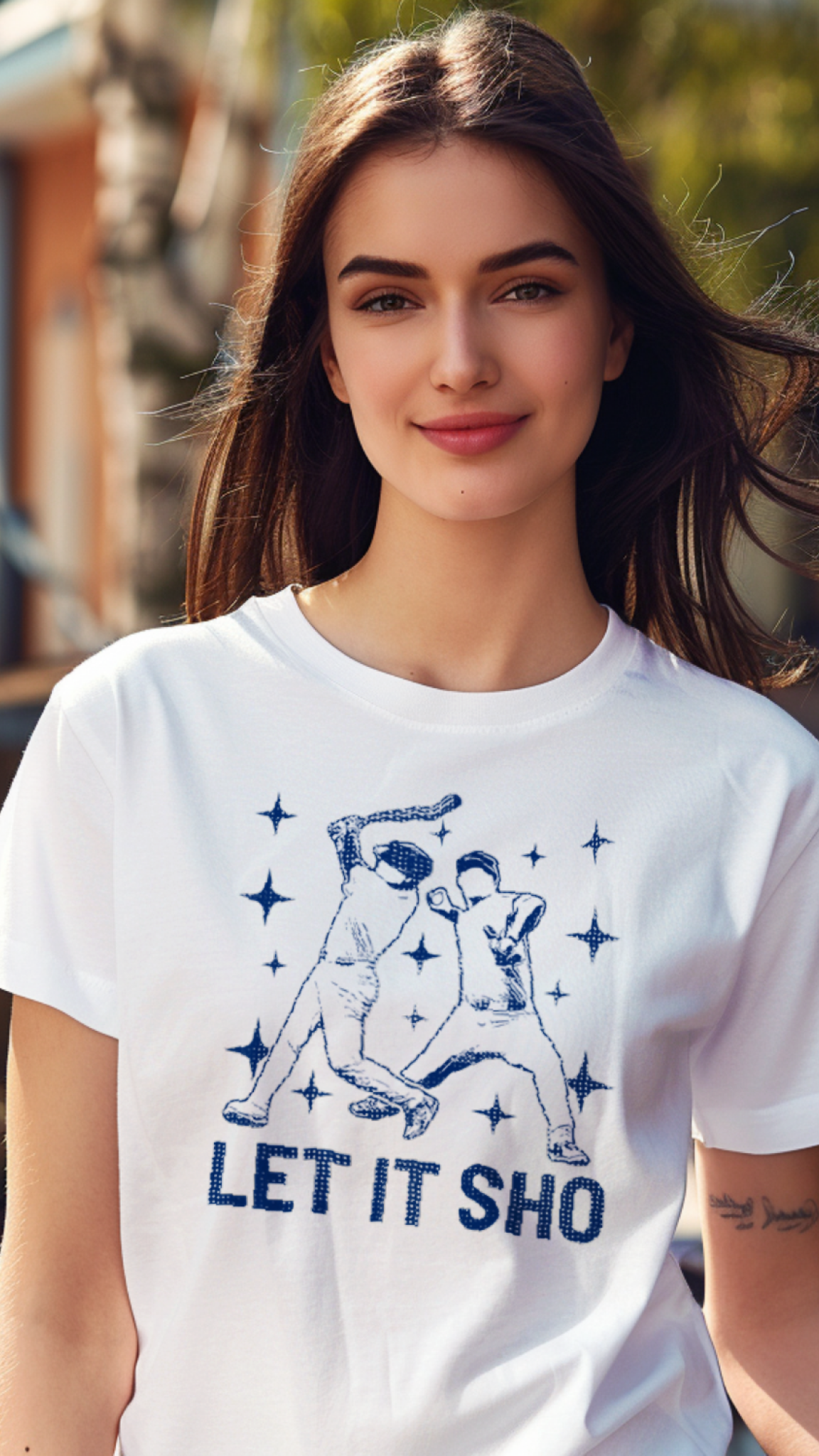 Let it Sho | Los Angeles Baseball Vintage Look Womens Tee