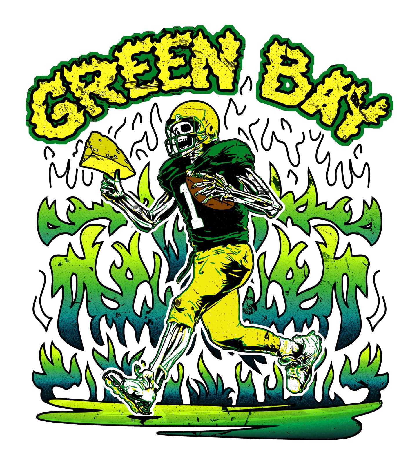 Green Bay Skeleton | Vintage Look Football Tee