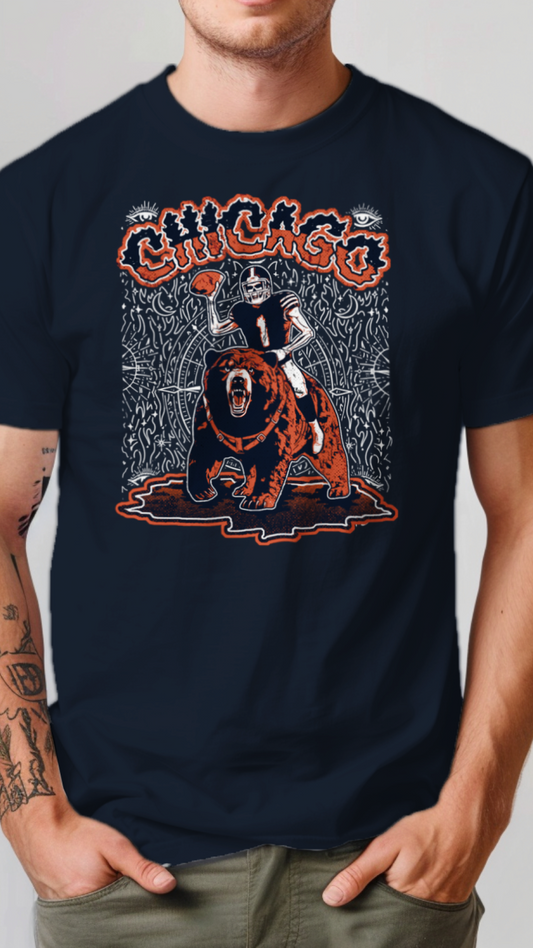 Chicago Skeleton | Vintage Look Football Tee