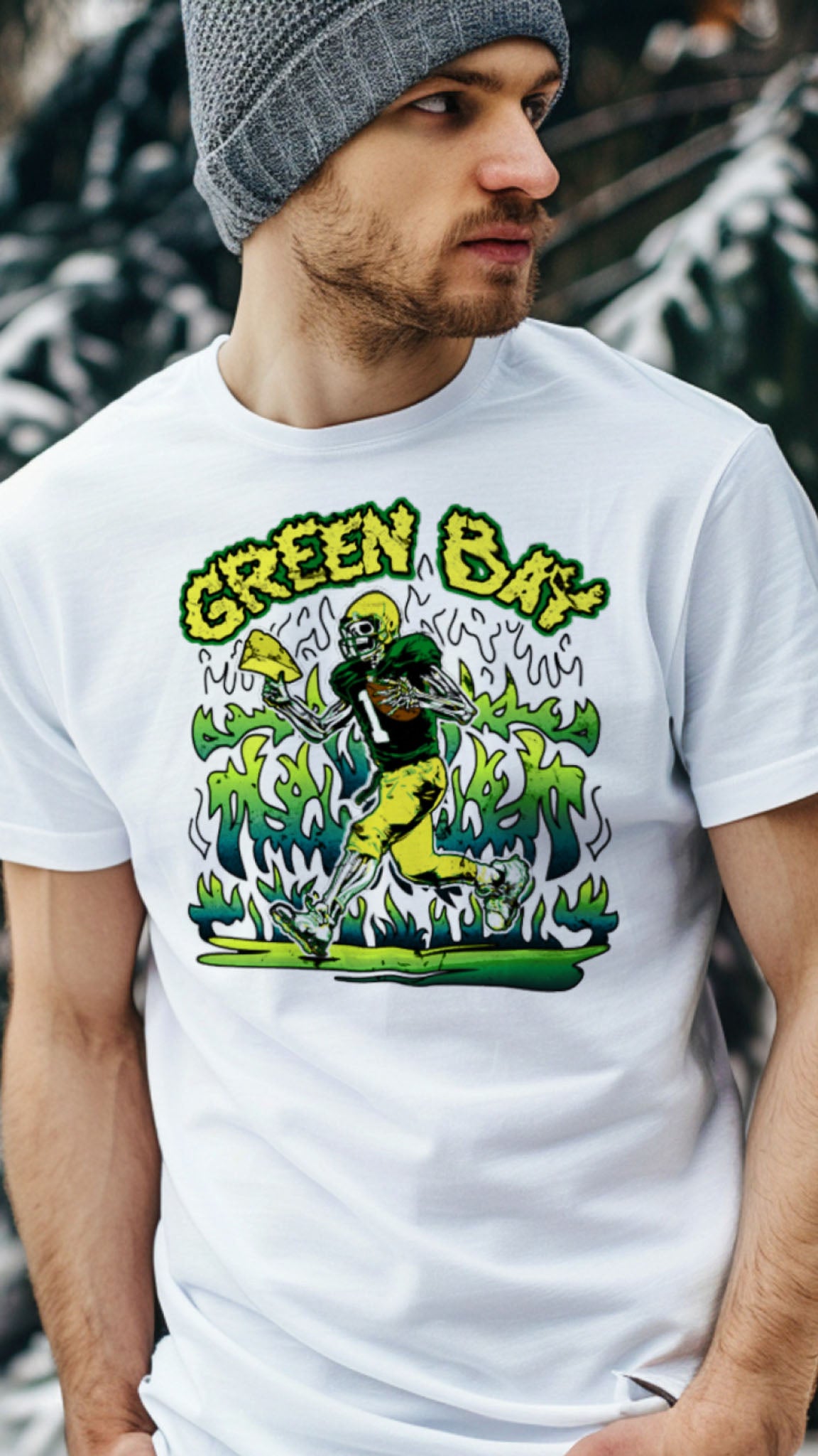 Green Bay Skeleton | Vintage Look Football Tee